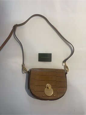 Longchamp Cavalcade croc-embossed leather shoulder bag